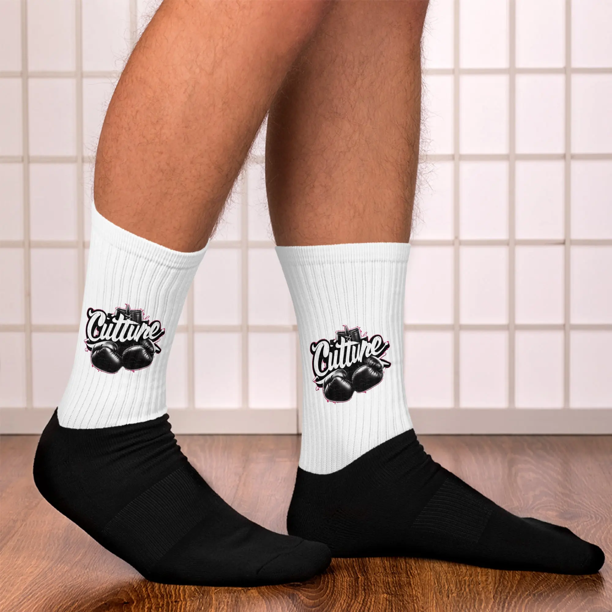 Boxing Glove Graphic Crew Socks