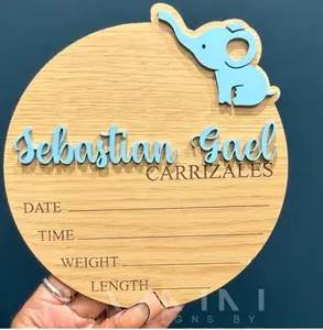 Baby Elephant Birth Stats Sign