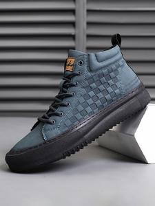 men's fashionable plain color lace up ankle boots, casual comfortable breathable boots for outdoor, male all-match round toe shoes for daily wear, closed