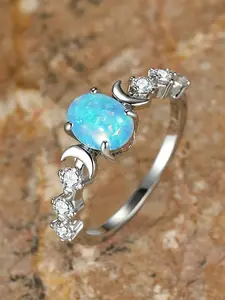 1 PC Fashion Cubic Zirconia Artificial Zircon Ring For Women, Elegant Engagement Ring For Wedding Engagement Party Jewelry Valentine's Day Gift