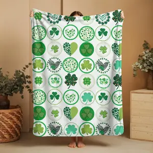 St. Patrick's Day Shamrock Blanket: Minky Fleece and Sherpa Throw