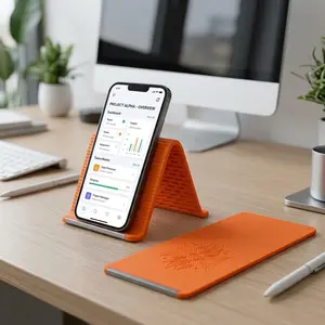 NganGee FlexStand - Flexible Silicone Aluminum Phone Holder Stand, Bendable Rollable Foldable Design, Universal Adjustable Anti-Slip Desktop Mount for Phone Tablet Laptop, Portable Foldable Car Phone Mount for Home Office Travel