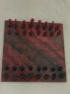 Marbled Chess Set made from epoxy resin by Holt's Custom Creations