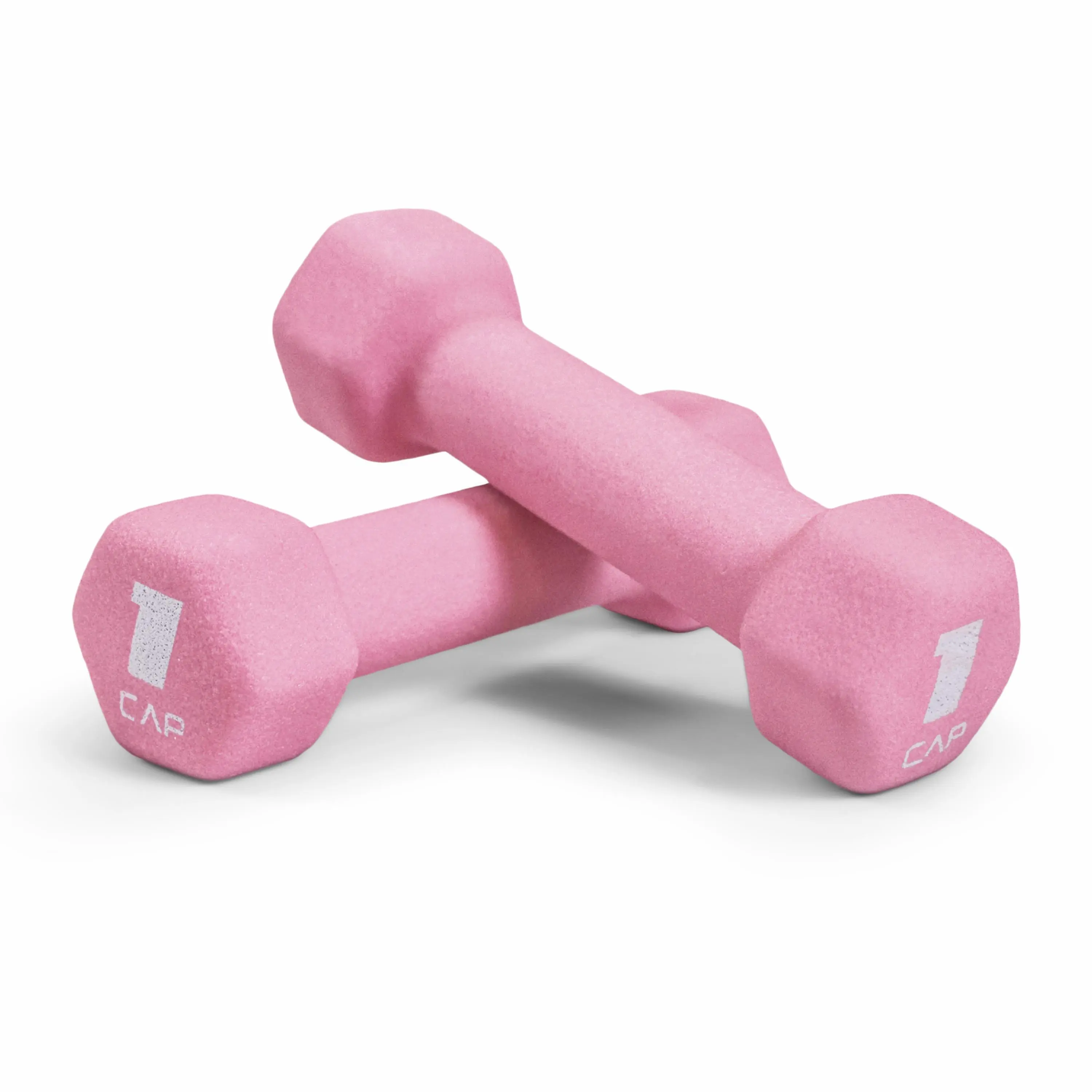 CAPHAUS Color Neoprene Hexagon Dumbbell Set - Non-Slip Grip Hand Weights for Strength Training, Sold in Pairs for Women & Men, Dumbbells