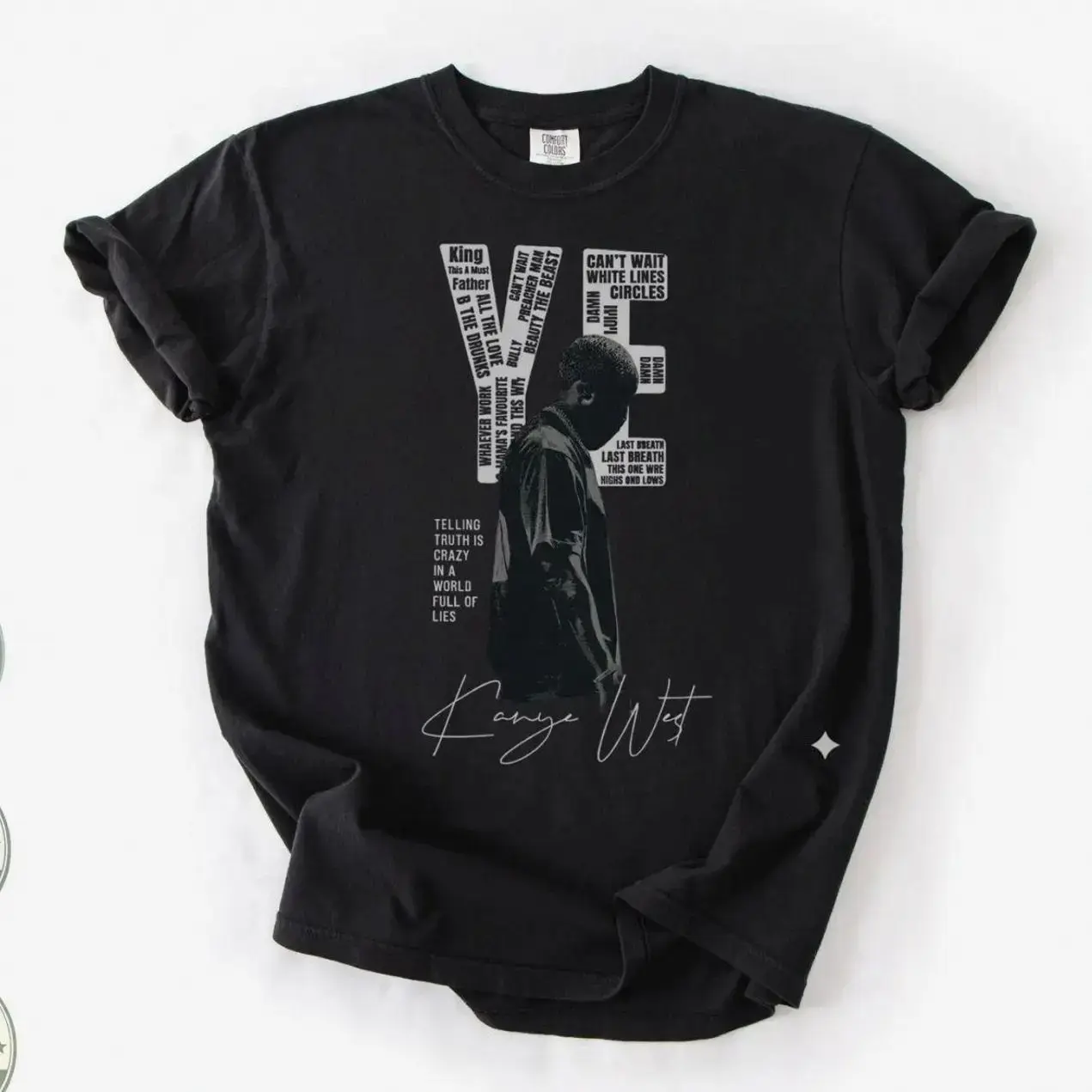 Vintage 90s Bootleg Graphic Style T-Shirt,  Kanya West Retro Shirt, Kanya West Rapper Shirt, Unisex Heavy