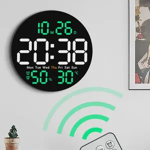 Simple Large LED Digital Wall Clock Indoor Temperature Date Multi-function Single-sided Alarm Clock for Bedroom wallclock
