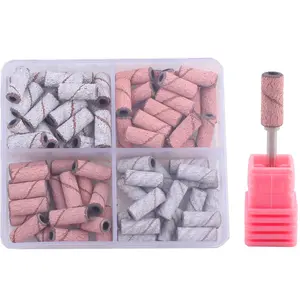 80pcs Small Sanding Bands with 3mm Mandrel Nail Drill Bit, 120 150 180 240 Grits Nail Sanding Bands Files for Acrylic Nails Gel Removing Cuticle Nail Prep