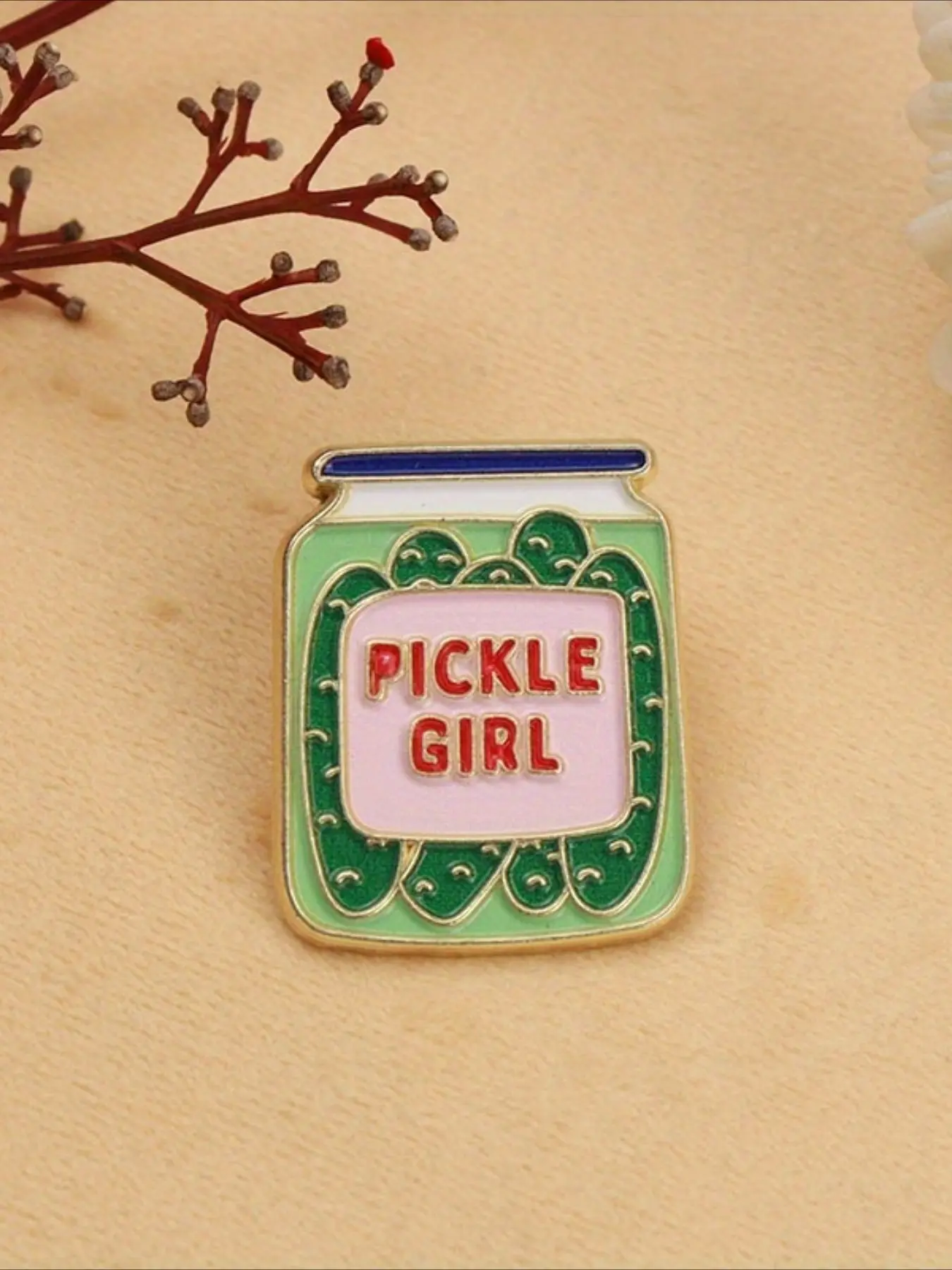 Vintage Cute Pickle Jar Design Brooch, Fashionable Badge for Women & Men, Enamel Pin Hat Pins Suitable for Backpacks, Jeans, Scarves, Hats Decoration, Fashion Accessory, Enamel Lapel Pins, Alloy Brooch Pin