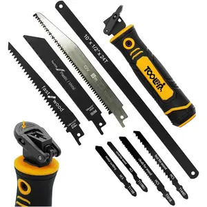 8-In-1 Multi Blades Hand Saw - Drywall Cutter, Long Blade, Quick Change Blade Mechanism for Cutting Drywall, Sheetrock, Wood, Metel, Plastic, Plywood