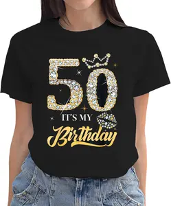 100% Cotton It's My 50th Birthday Diamond Shoes 50 Years Old Women T-Shirt