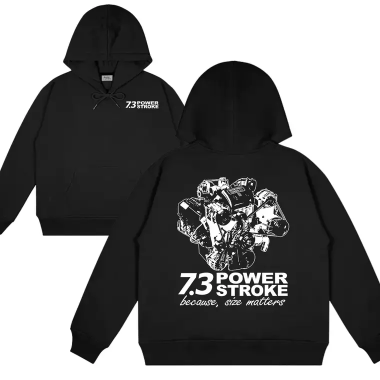 7.3 Power Stroke 2-Sided Hoodie Ford Trucks Cotton Long Sleeve Streetwear
