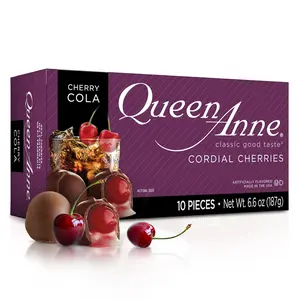 Queen Anne Cherry Cola Milk Chocolate Covered Cordial Cherries | 6.6 oz | 10 Piece Gift Box | Whole Cherry Sweet Creamy Fruity Flavor