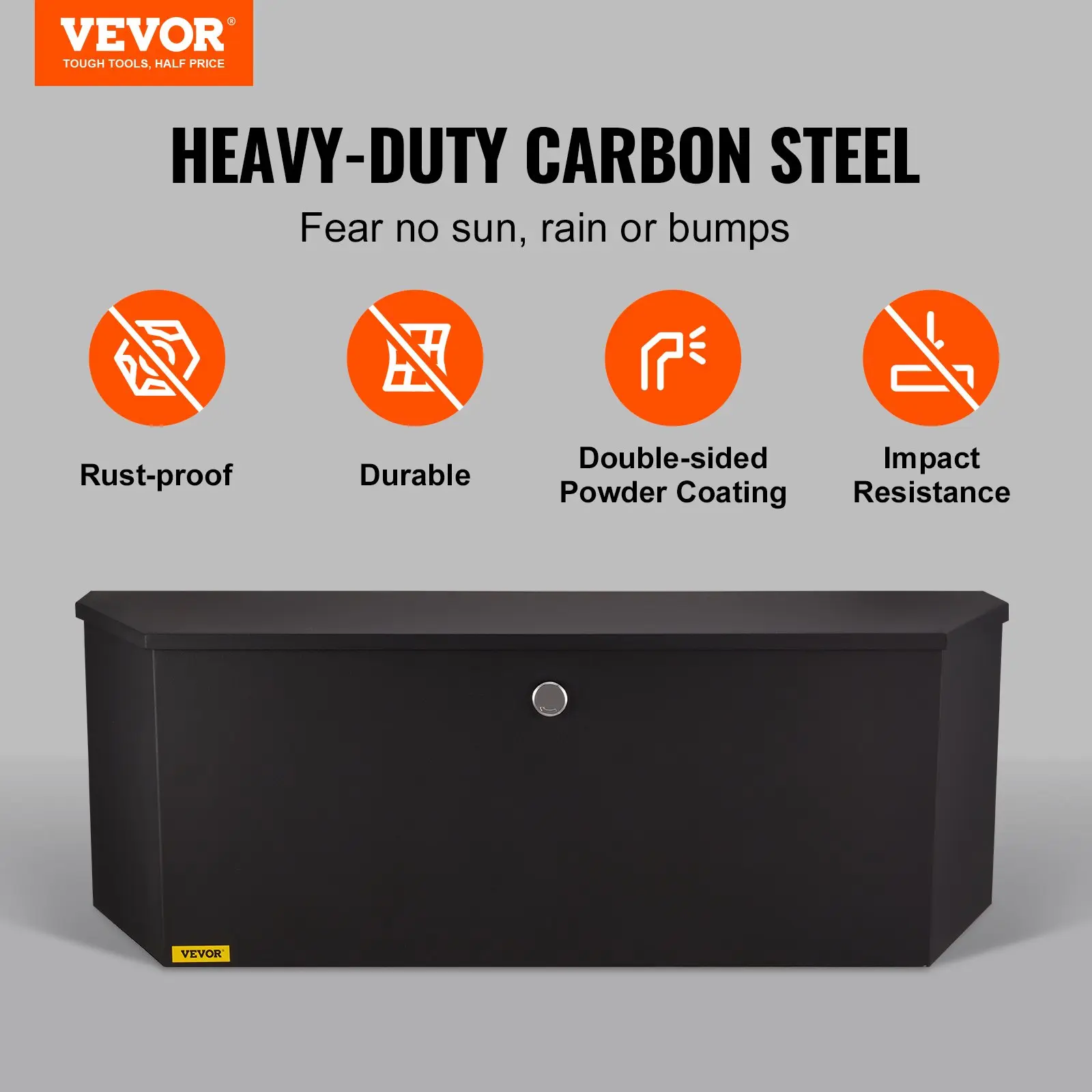 【summerfinds】VEVOR Trailer Tongue Box, Carbon Steel Tongue Box Tool Chest, Heavy Duty Trailer Box Storage with Lock and Keys, Utility Trailer Tongue Tool Box for Pickup Truck Bed, RV Trailer, 36"x12"x12"