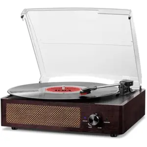 Vinyl Record Player Turntable with Built-in Bluetooth Receiver & 2 Stereo Speakers, 3 Speed 3 Size Portable Retro Record Player for Entertainment and Home Decoration - New