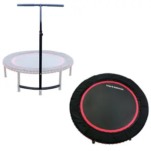 LEAPS & REBOUNDS 48" Adjustable Stability Bar with 48" Fitness Trampoline, Red