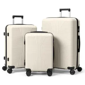 【Summervibes】Ubesgoo Luggage Sets 3 Piece, PP Hard Case Suitcase Set with Built-in Lock Spinner Wheels, Lightweight Durable Carry on Luggage for Business Travel