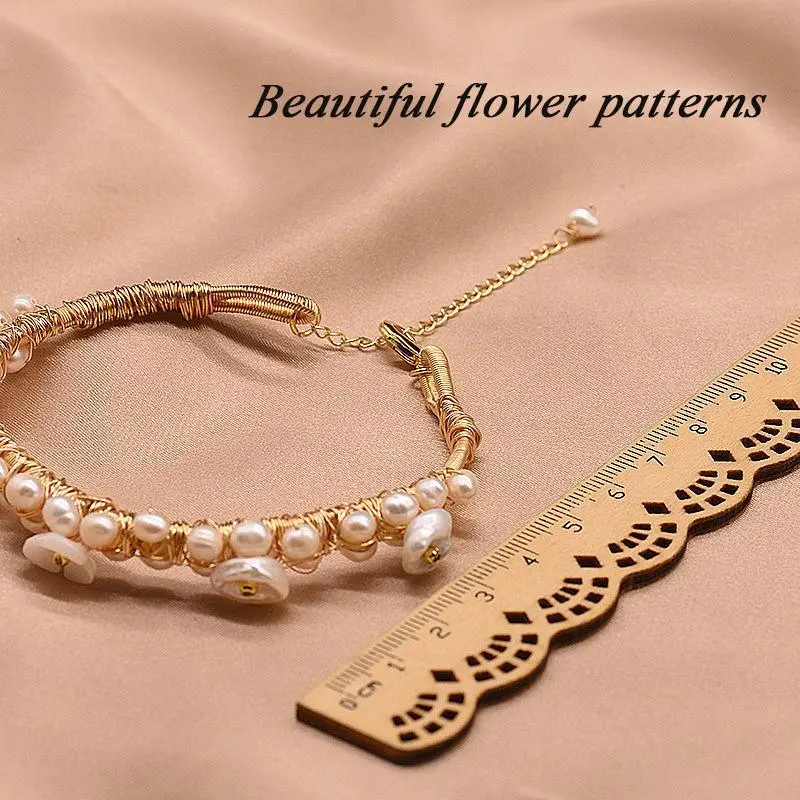 Natural Freshwater Pearl Bracelet Baroque Pearl Bracelet Women's Daily Wear Wrapped Bracelet Natural Freshwater Pearl Bracelet Baroque Pearl Bracelet Women's Daily Wear Wrapped Bracelet