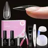 Beetles Tipex Lite Apex Pre-Shaped Acrylic Press On Nail Sets (192PCS) - All-in-1 Kit with UV Glue, Base Coat, Top Coat, Mini Lamp, Clipper, Cuticle Nipper, Etched Chic Stiletto Fake Nails, Acrylic Press On Nails