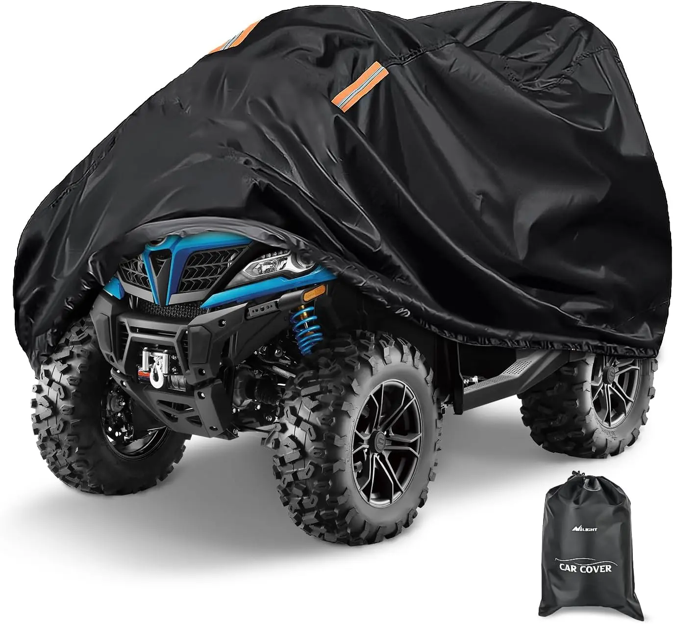 Nilight 420D Oxford Cloth ATV Cover - Heavy-Duty Ripstop, Waterproof, UV-Protection, Dust Car Covers & Shelters, All-Seasons Protection for Polaris 4-Wheelers, Raptor (XL/XXL/XXXL Fits Up to 86in L x 48in W x 38in H) Automotive Accessory