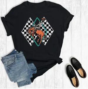 Western Bucking Horse Cowboy Graphic Tee, Rodeo Cowboy Shirt, Aztec Cowboy Tee, Bucking Cowboy Tee, Country Music, Western Gift