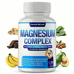 Magnesium Complex 7 Elemental Magnesium Supplement 1000mg – Magnesium Glycinate, Citrate, Malate, Taurate, Oxide, Aspartate, Orotate , supplements for men and women,daily energy support, Non-GMO 90 Capsules