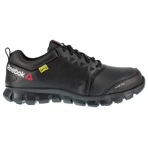 Reebok Mens Sublite Cushion Slip Resistant Alloy Toe  Work Safety Shoes Casual - Black