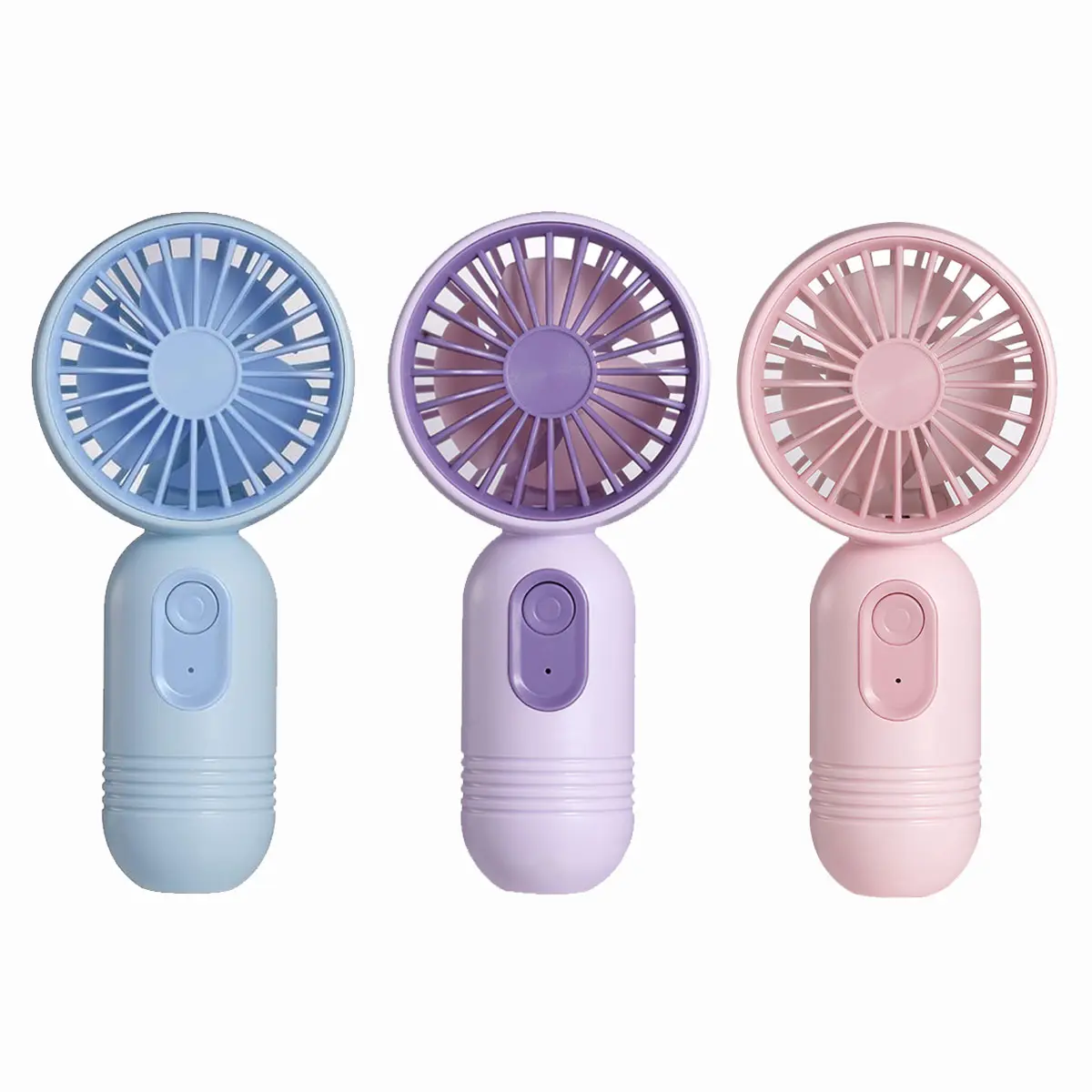 Portable Mini Fan Bulk [2/3/4/5/6 PCS] Handheld Personal Small Fan With 3-speed ForTravel, USB Rechargeable Battery Operated Eyelash Fan, Black, Pink, Blue, Purple