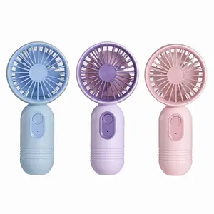 Portable Mini Fan Bulk [2/3/4/5/6 PCS] Handheld Personal Small Fan With 3-speed ForTravel, USB Rechargeable Battery Operated Eyelash Fan, Black, Pink, Blue, Purple