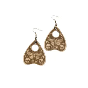 Ouija Planchette Wood Dangle Earrings