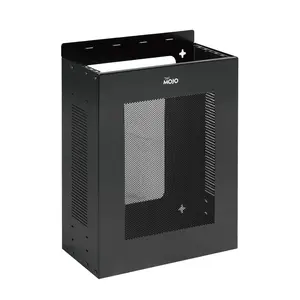 Server Rack 2U Vertical/Horizontal Wall Mountable Vented Enclosure for 19" IT Equipment, Cable Modems, Telecom, A/V, Black