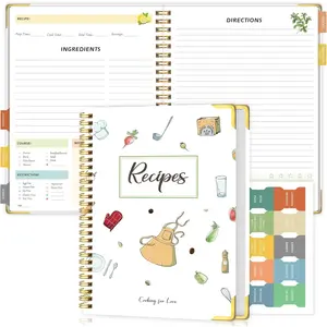 Recipe Book to Write in Your Own Recipes, Blank Cookbook with 175 Pages for Family Cooking Lover, Recipe Notebook with Tab Sticker Sheets, Recipe Journal, Hardcover, 7.5" x 9.5"