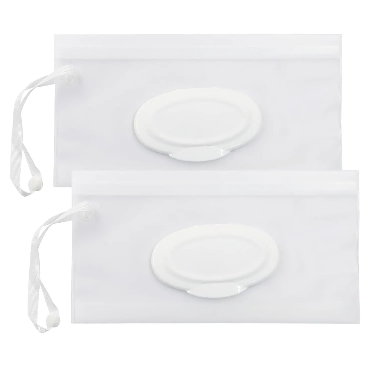 2Pcs Wet Wipes Pouches, Translucent | Travel Wet Wipes Dispensers, Reusable Cases, Portable Wipe Carrying Pouches