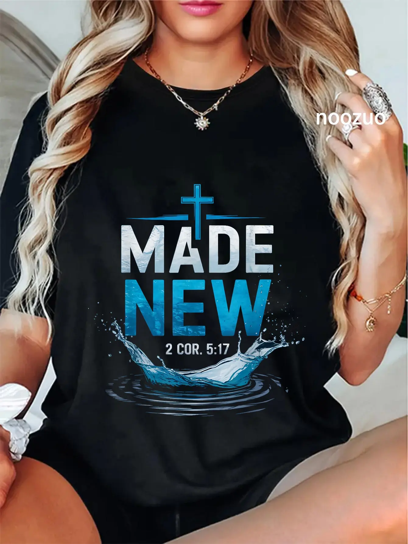 100% Cotton Made Water Baptism Bible Verse Christian Baptized T-Shirt