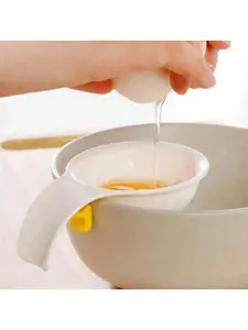 1pcs, Egg Yolk Separator Divider Holder, White Plastic Egg White Filter, Household Eggs Tool, Cooking Baking Tool, Kitchen Gadget