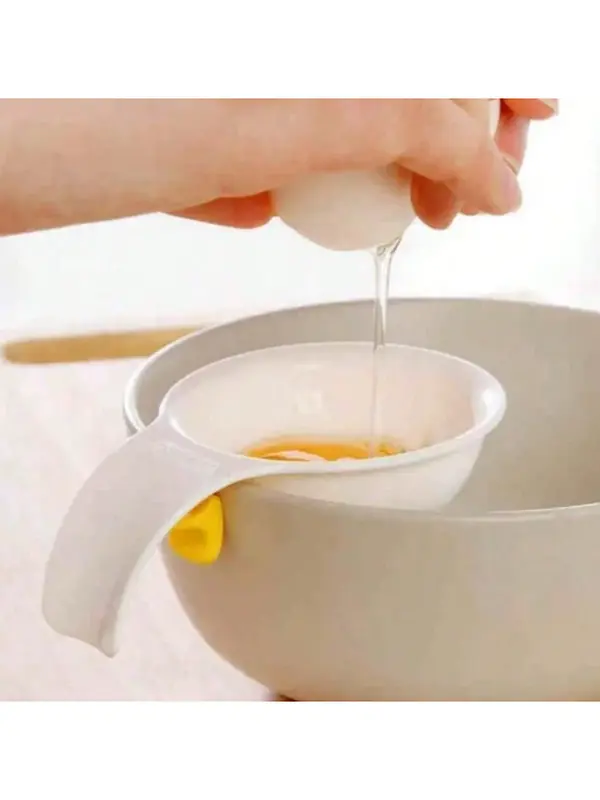 1pcs, Egg Yolk Separator Divider Holder, White Plastic Egg White Filter, Household Eggs Tool, Cooking Baking Tool, Kitchen Gadget