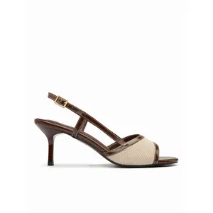 Cider TWO-TONE STRAP SLINGBACK HEELS