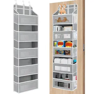 Hanging door storage rack - Five-layer suspended durable storage rack with five large pockets, anti-tilt design, load-bearing capacity of 44 pounds, suitable for bedrooms, bathrooms and storage rooms