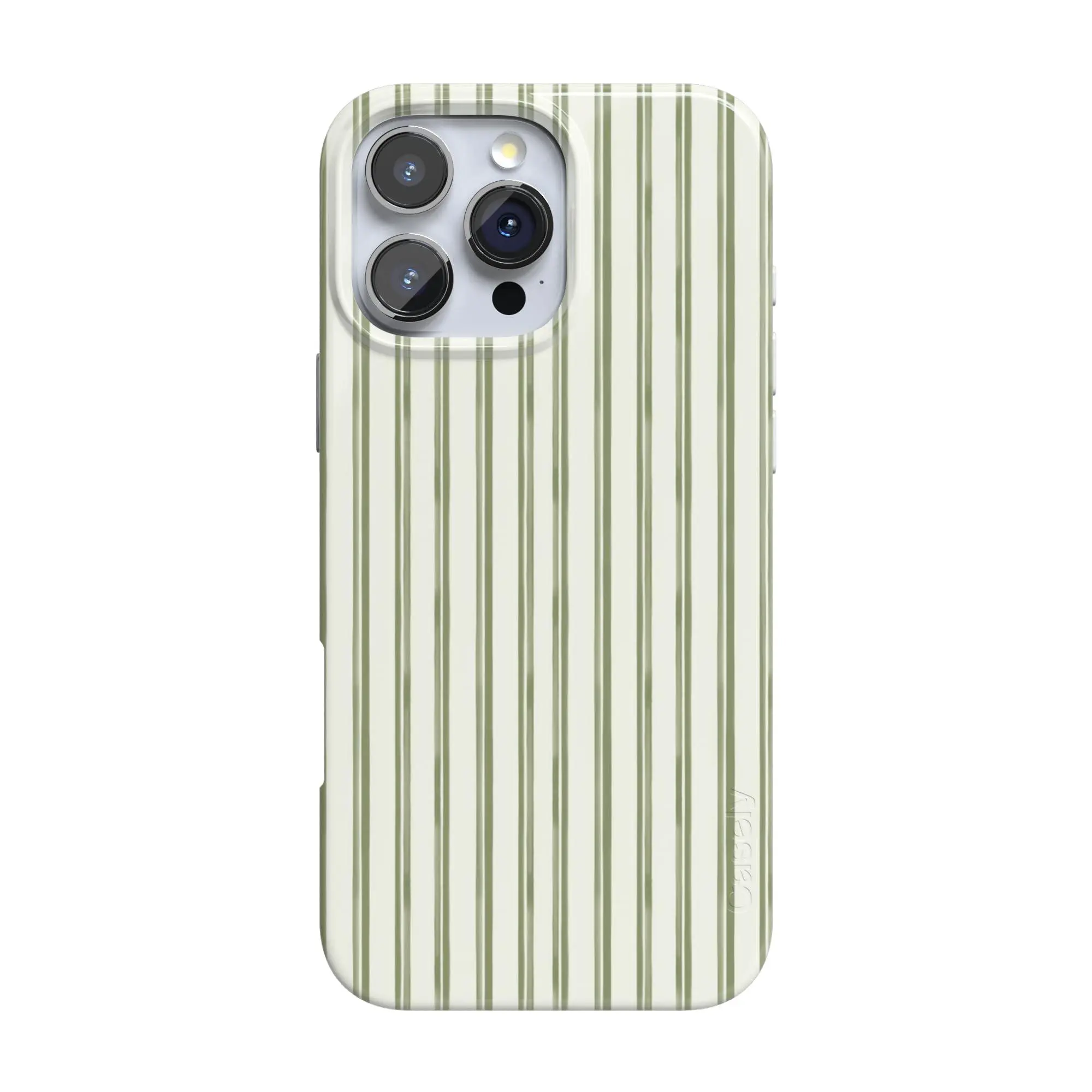 Casely iPhone 16 Pro Case | The Boyfriend Collection | Linen Stripe | Compatible with MagSafe | Classic Ultra Thin Design