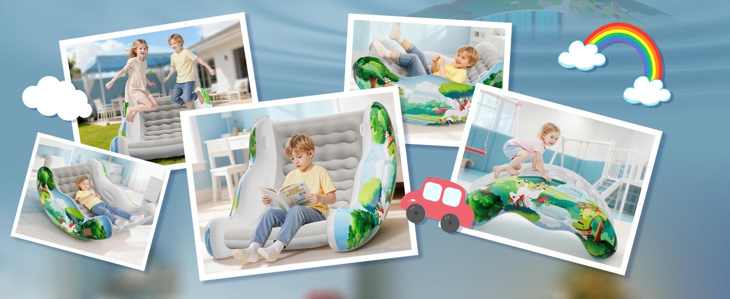 Crakrora Rocking Sensory Chair for Kids Baby Inflatable Air Cloud Rocker Sofa for Autism ADHD Toddlers 3-8 Years Gifts Premium PVC Leak-Proof Portable Inflation Self-Soothing Motor Skills Training Crakrora Rocking Sensory Chair for Kids Baby Inflatable Air Cloud Rocker Sofa for Autism ADHD Toddlers 3-8 Years Gifts Premium PVC Leak-Proof Portable Inflation Self-Soothing Motor Skills Training