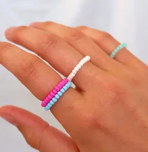 Colorful Beaded Stretch Ring
