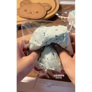 YOGURT PUREE texture! 1Pc Handmade Squishy! - Chocolate Mint Toast shaped to relieve stress - Food grade silicone