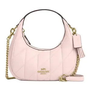 Coach Carmen 20 Small Quilted Lamb Leather Chain Shoulder Bag in Blush Pink for Women