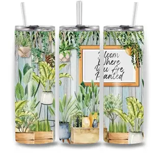 Bloom Where You Are Planted 20oz Stainless Steel Tumbler Durable Eco-Friendly 20-ounce Straight Tumbler with Customizable Prints for Hot or Cold Drinks Sleek Design Vibrant Prints