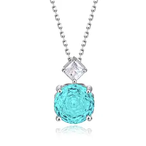 S925 Sterling Silver 5 Carat Rose Cut Necklace A Perfect Holiday Gift and Engagement Present for Her Pendant Chain