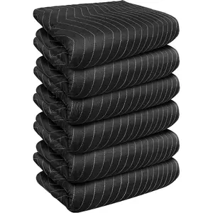 6 Heavy Duty Padded Moving & Packing Blankets 80" x 72" - Durable Furniture Pads for Shipping Moving and Storage