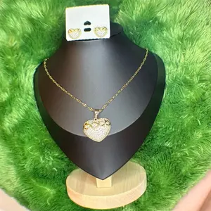 Heart Necklace and Earrings Set