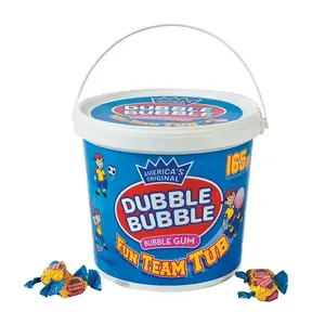 Dubble Bubble Original Bubble Gum, 165 Count Resealable Tub – Classic Flavor, Individually Wrapped, Party Candy, Peanut-Free, Made in USA, Bulk Gum