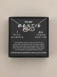 To My Bestie Heart Pendant Necklace, Friendship Necklace, Friend Gifts, Friendship Jewelry