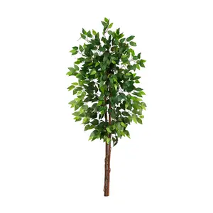 Nearly Natural 5ft Artificial Double Trunk Ficus Tree (No Pot)
