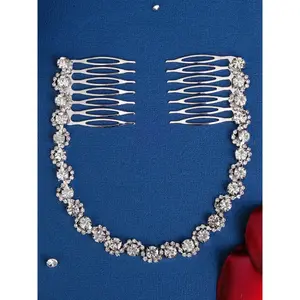 1 piece rhinestone-decorated hair clip, minimalist elegant plain rhinestone flower design hairpin, simple design versatile hair accessory